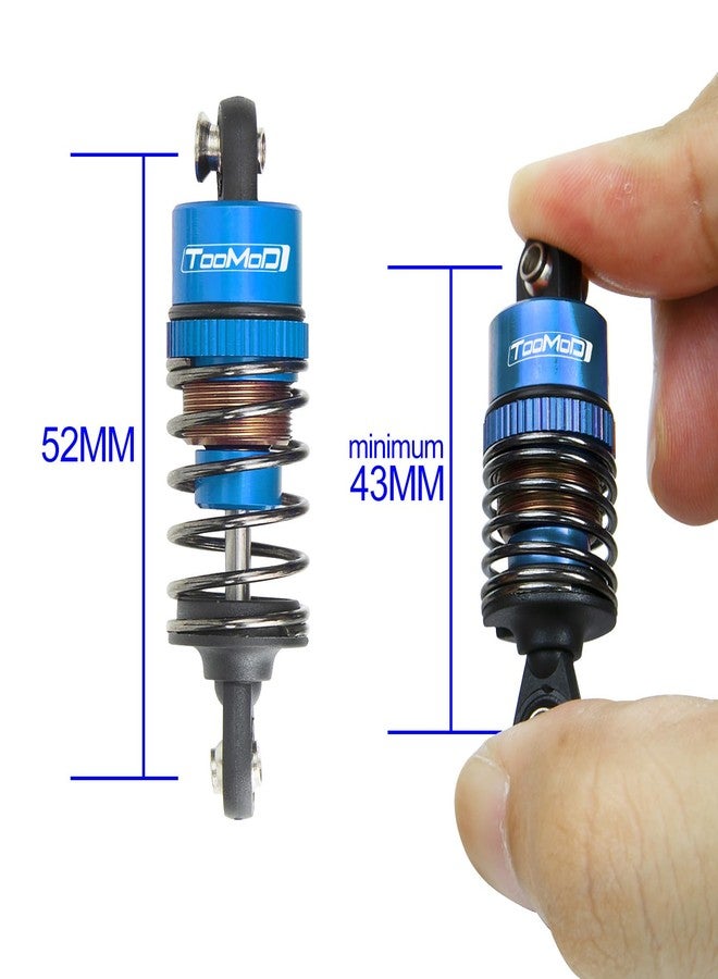 طقم ممتصات صدمات زيتية مملوءة بزيت من TOOMOD بمقياس 1/10 مقاس 52 مم لسيارات تامييا TT-01 TT-02 M03 M04 M05 M06 TA05 بمقياس 1:10، قطع غيار لترقية السيارات على الطرق الممهدة (أزرق) - Image 2
